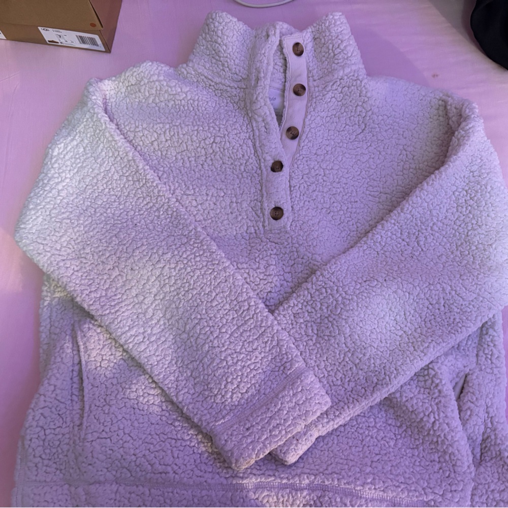 Aerie biege Sherpa fleece sweater